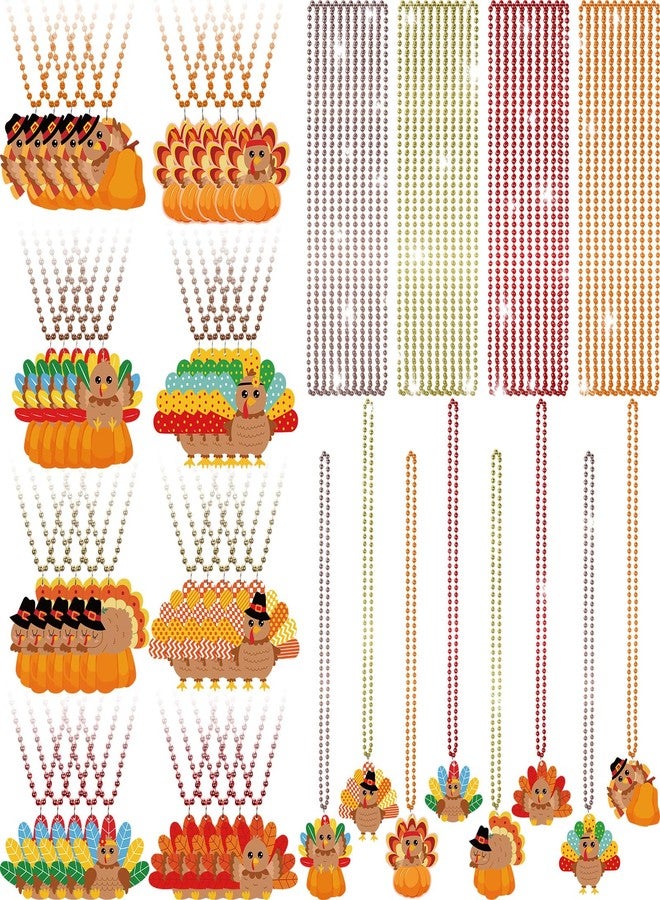قلادات خرز على شكل ديك رومي من Knitgrip، 80 قطعة، لعيد الشكر، قلادات خرز على شكل ديك رومي بالجملة، 32 بوصة، قلادات للحفلات والعطلات، لحفلات الزفاف وأعياد الميلاد وحفلات الشتاء والكريسماس. - Image 1